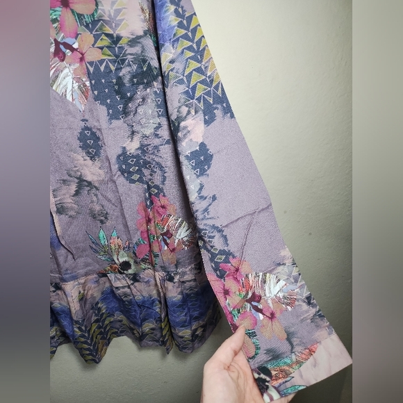 Tolani Collection Tunic Top Purple Boho Southwestern - Picture 9 of 16